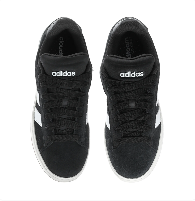 Adidas Low-Top Sneakers – Black & White with Cream Midsole
