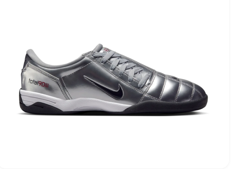 Nike Total 90 Sneakers – Metallic Silver, Black & Red