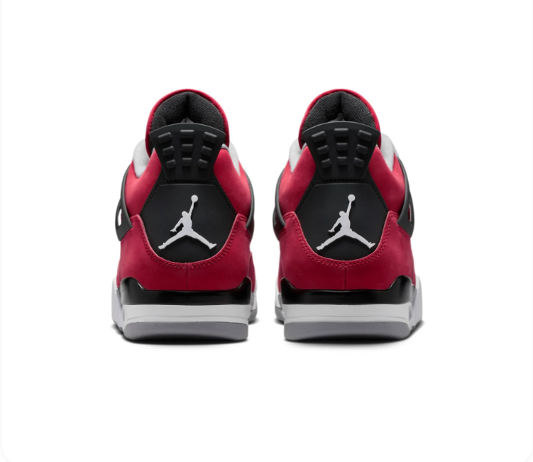 Air Jordan 4 Sneakers - Red, Black & Gray