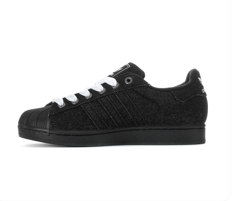 Adidas Shell-Toe Low-Top Sneakers - Black with White Laces