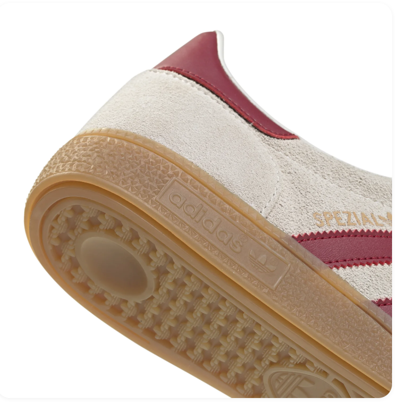 Adidas Handball Spezial Sneakers - Cream & Burgundy with Gum Sole
