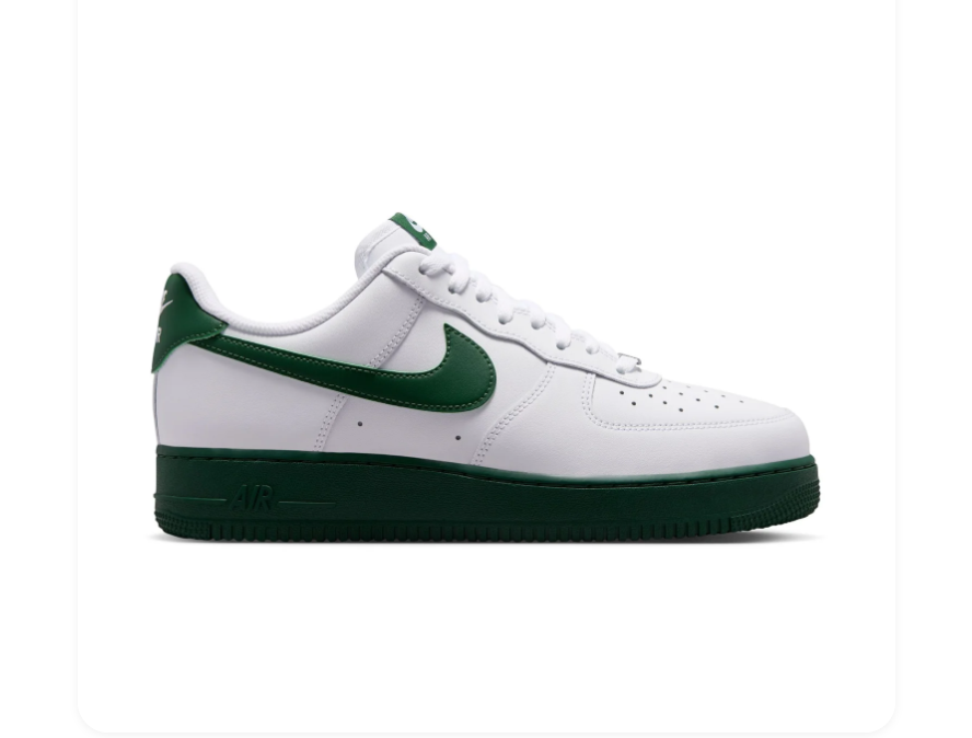 Nike Air Force 1 Low Sneakers – White & Dark Green