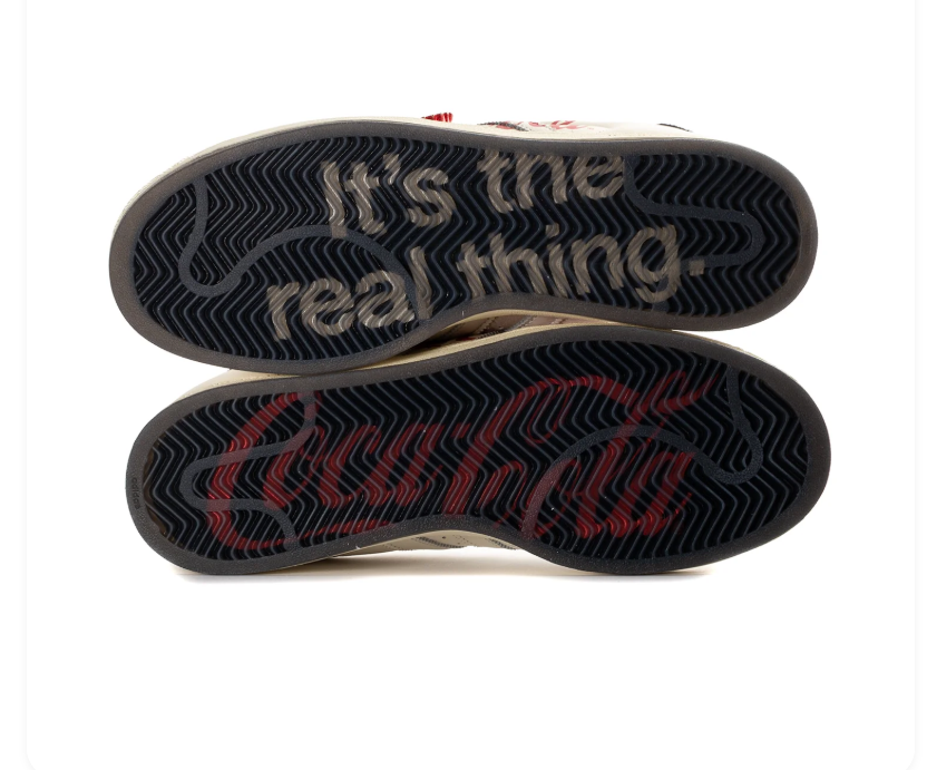 Adidas Shell-Toe Sneakers with Coca-Cola Graphics - Cream & Red