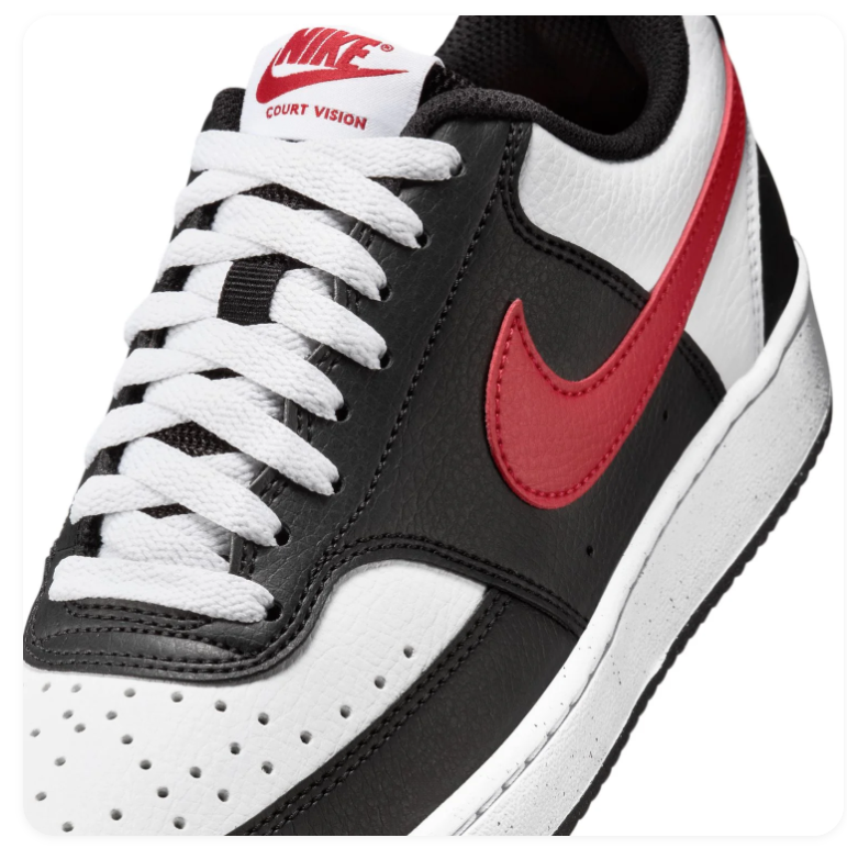 Nike Court Vision Sneakers – Black, White & Red